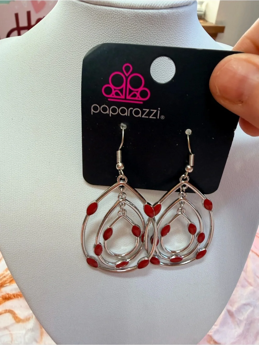 Lot of red/silver tone lot of earrings! NWT!